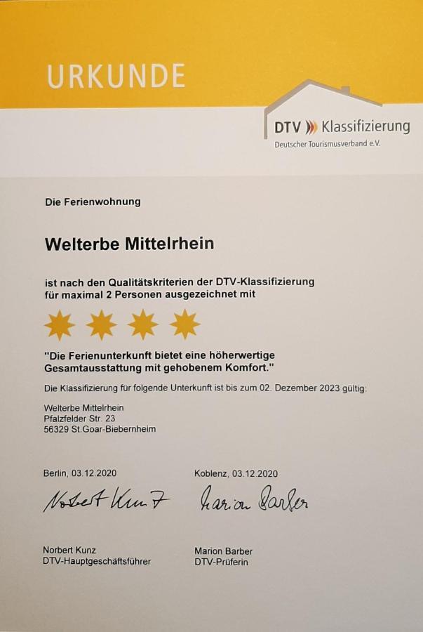 Ferienwohnung Welterbe Mittelrhein Biebernheim Exterior foto